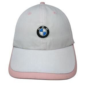 BMW Strapback Baseball Cap White One Size Adjustable Embroidered 6 Panel